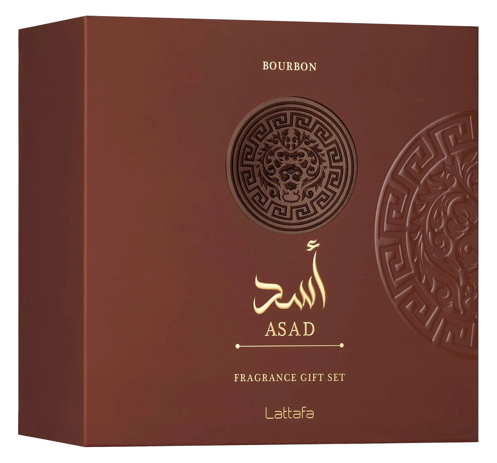Lattafa Gift Set Asad Bourbon 100Ml  12ml Shower Gel
